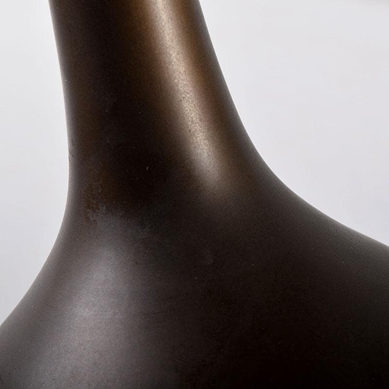 茶道具　金工師　一ノ瀬宗辰造　唐銅　下蕪花入　共箱　C　8178