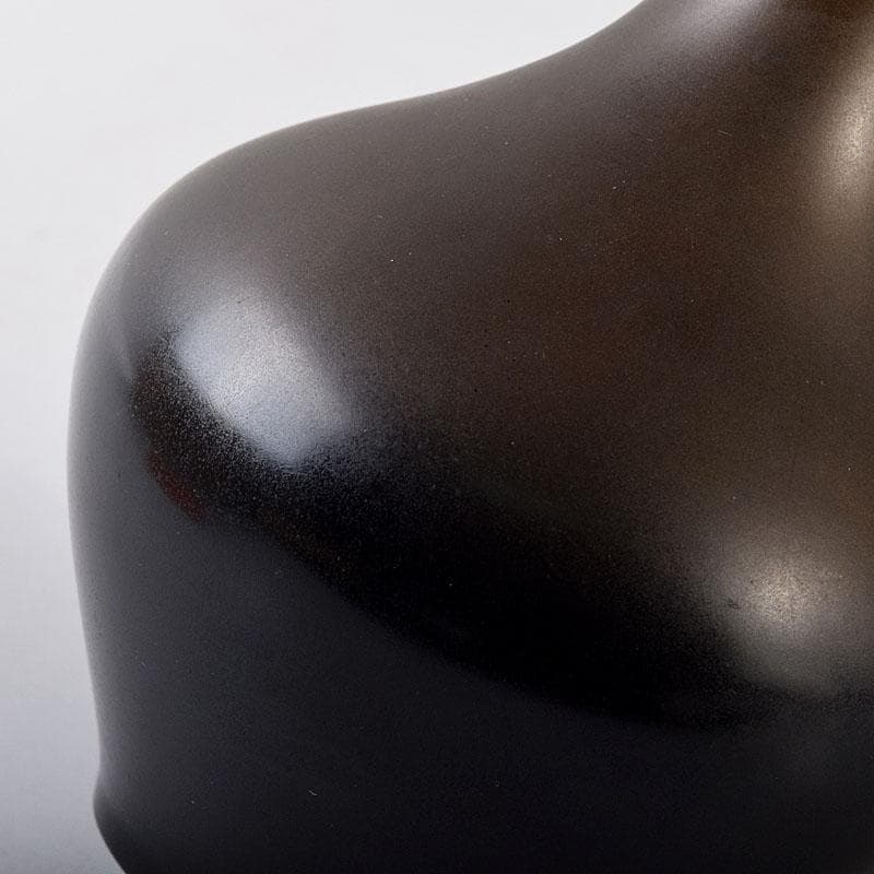 茶道具　金工師　一ノ瀬宗辰造　唐銅　下蕪花入　共箱　C　8178