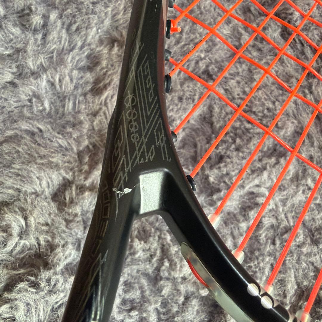 テニスラケット ブラック/オレンジ