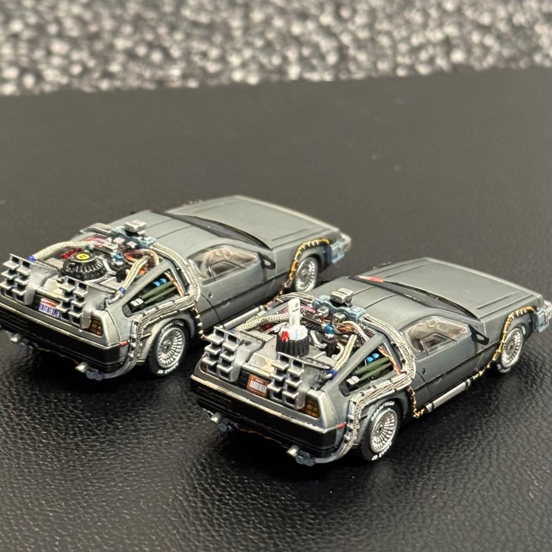 デロリアン Ⅰ&Ⅱカスタム品 1/64 MJモデル バックトゥザフューチャー