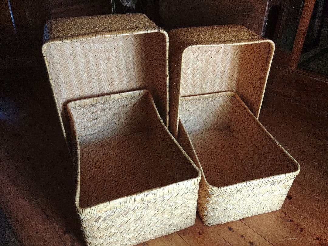 古民具 こうり レトロ　竹行李 柳行李 収納箱 衣装箱 小物入れ 雑貨