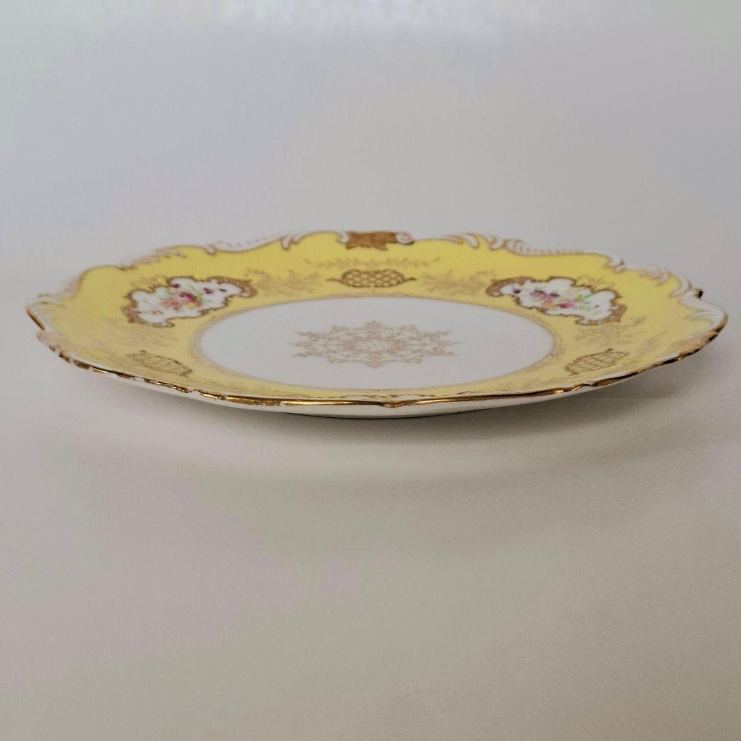 ★極上品★コールポート バットウイング フローラルパネル 黄色 ハンドペイント