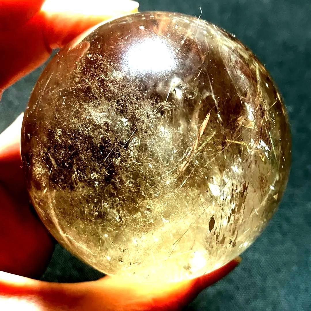 超大玉　65mm ゴールドルチルファントムクォーツ　金針水晶　パワーストーン