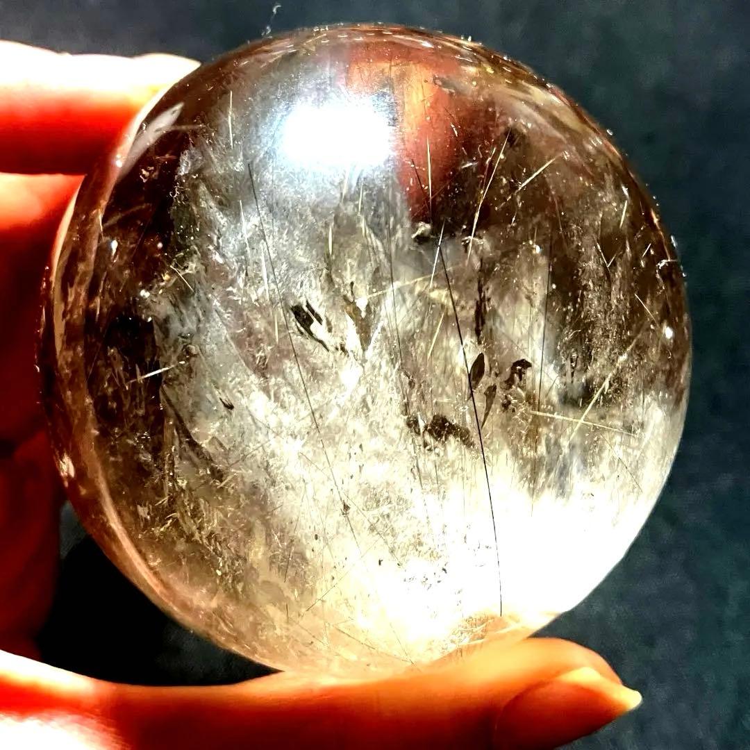 超大玉　65mm ゴールドルチルファントムクォーツ　金針水晶　パワーストーン