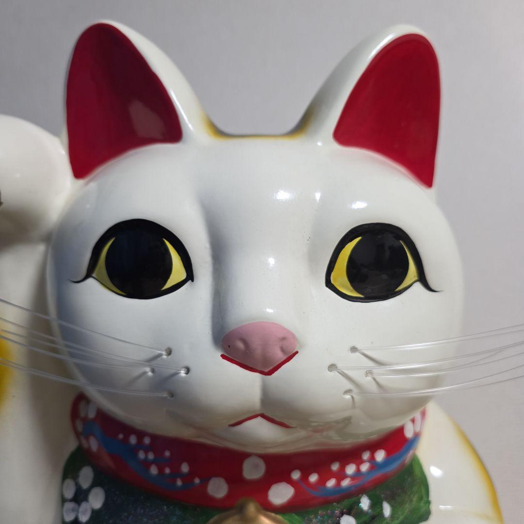 招き猫 貯金箱 白