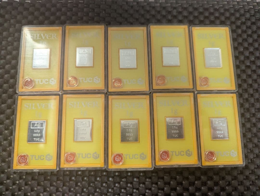 silver 1gバー 10枚セット 999.0純度