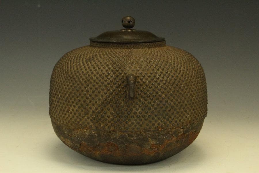 茶道具 霰丸釜 鉄釜 箱入 710