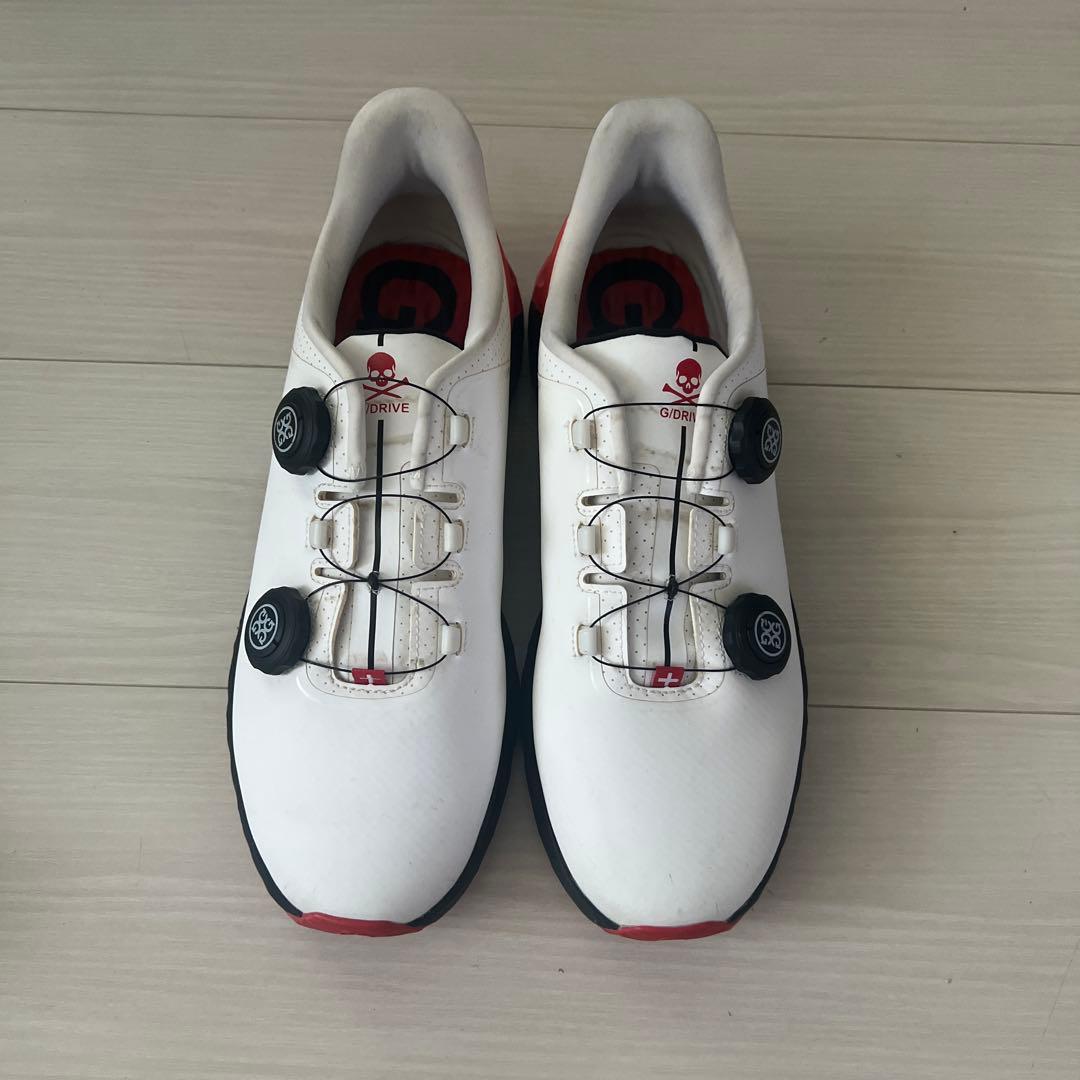 G-DRIVE ダイヤル式ゴルフシューズ ホワイト/レッド