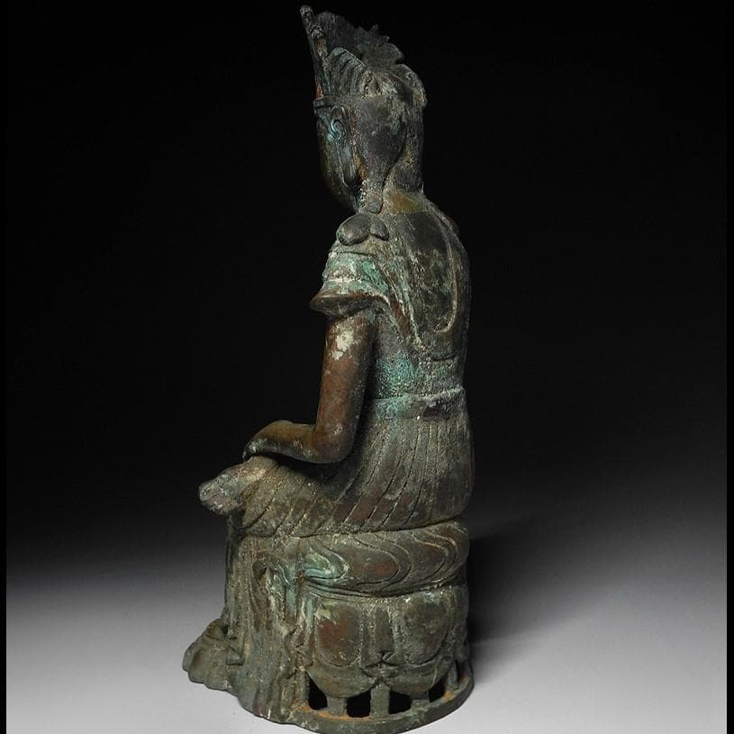 【新羅仏】◆金銅半跏思惟像 仏像◆検）天平仏 飛鳥仏 百済仏 空海 法然 千利休