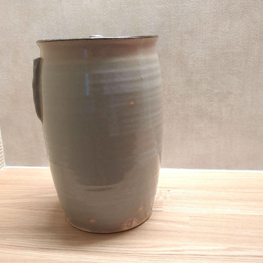 茶道具 水指 細水指 京焼 落雁の図 耳付き 中村与平 紙箱入り