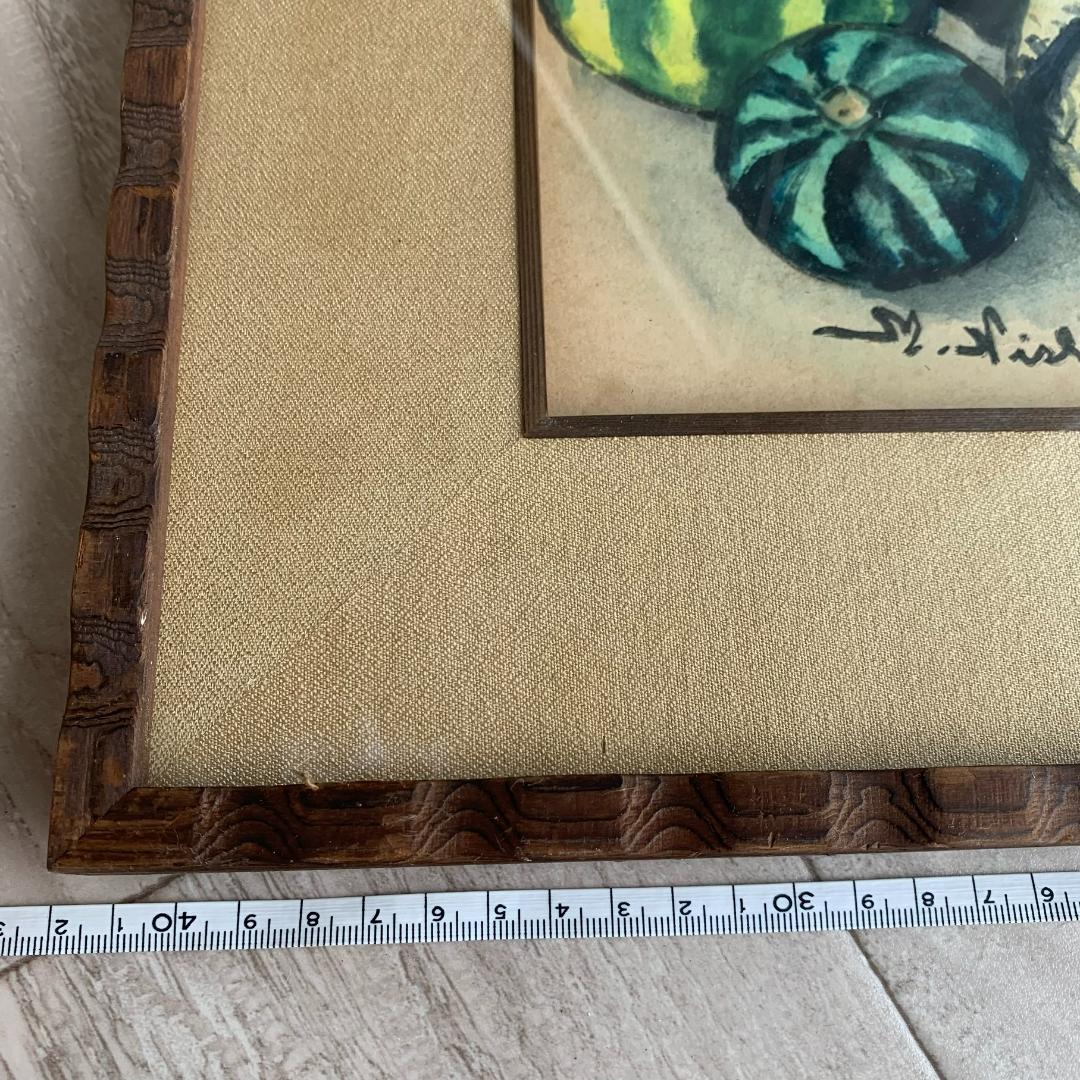 西岡瑞穂 「観賞かぼちゃ」直筆サインあり 洋画家 Kansho Kabocha