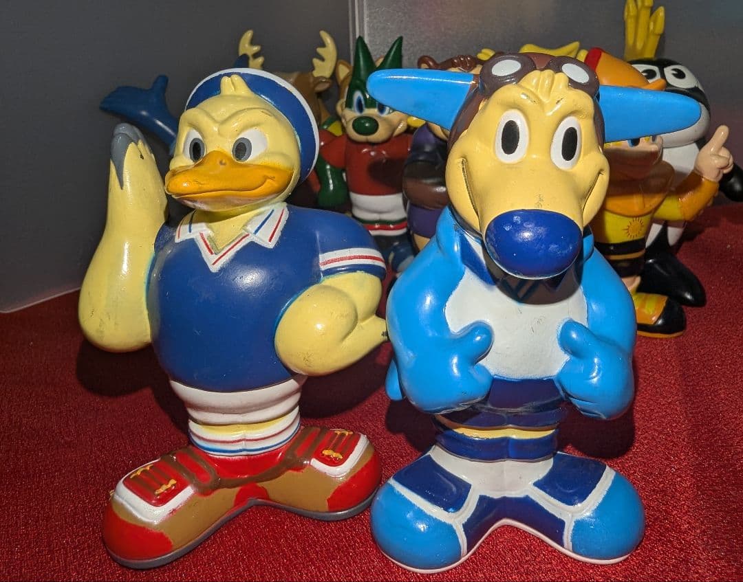 ジャンク Jリーグ マスコット 人形 ソフビ貯金箱 フィギュア 14体