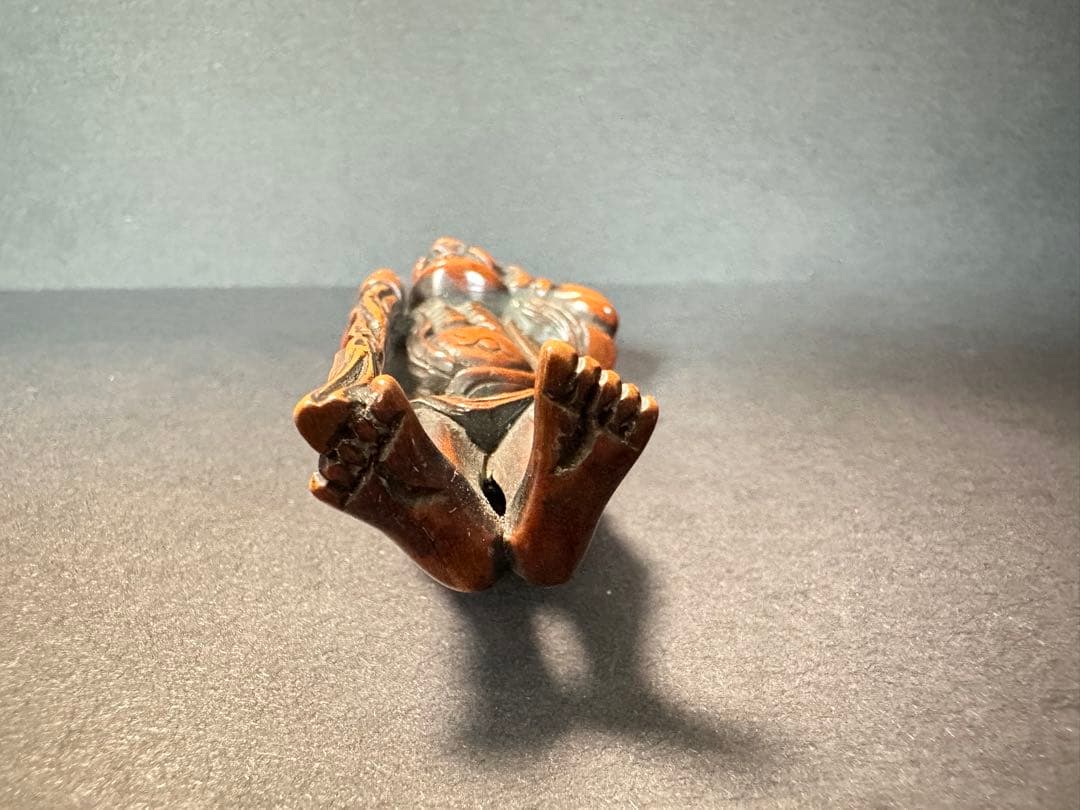 【根付(netsuke)】人物の根付　木製　江戸時代