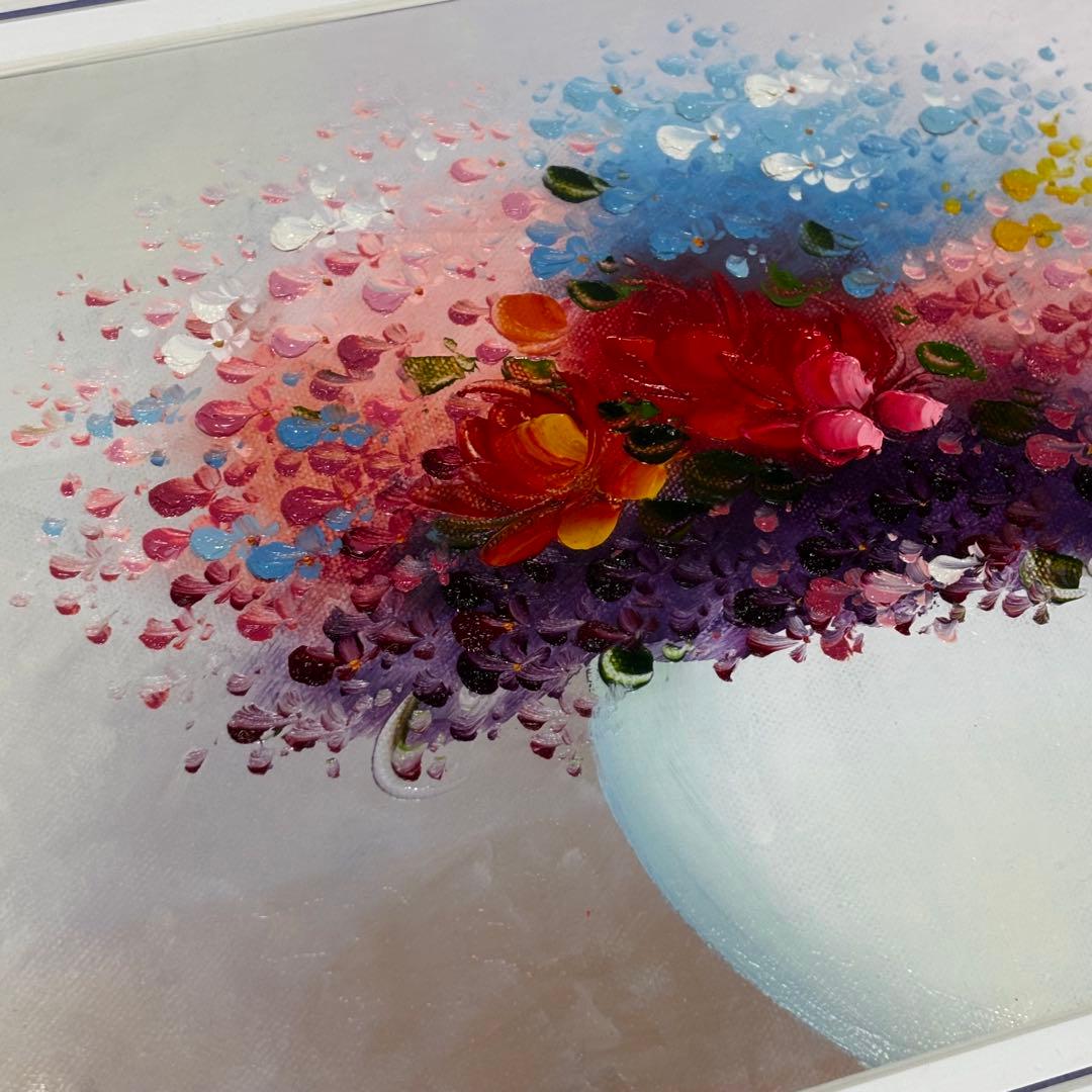 中龍子　油絵　額装　絵画　花　静止画　美術品