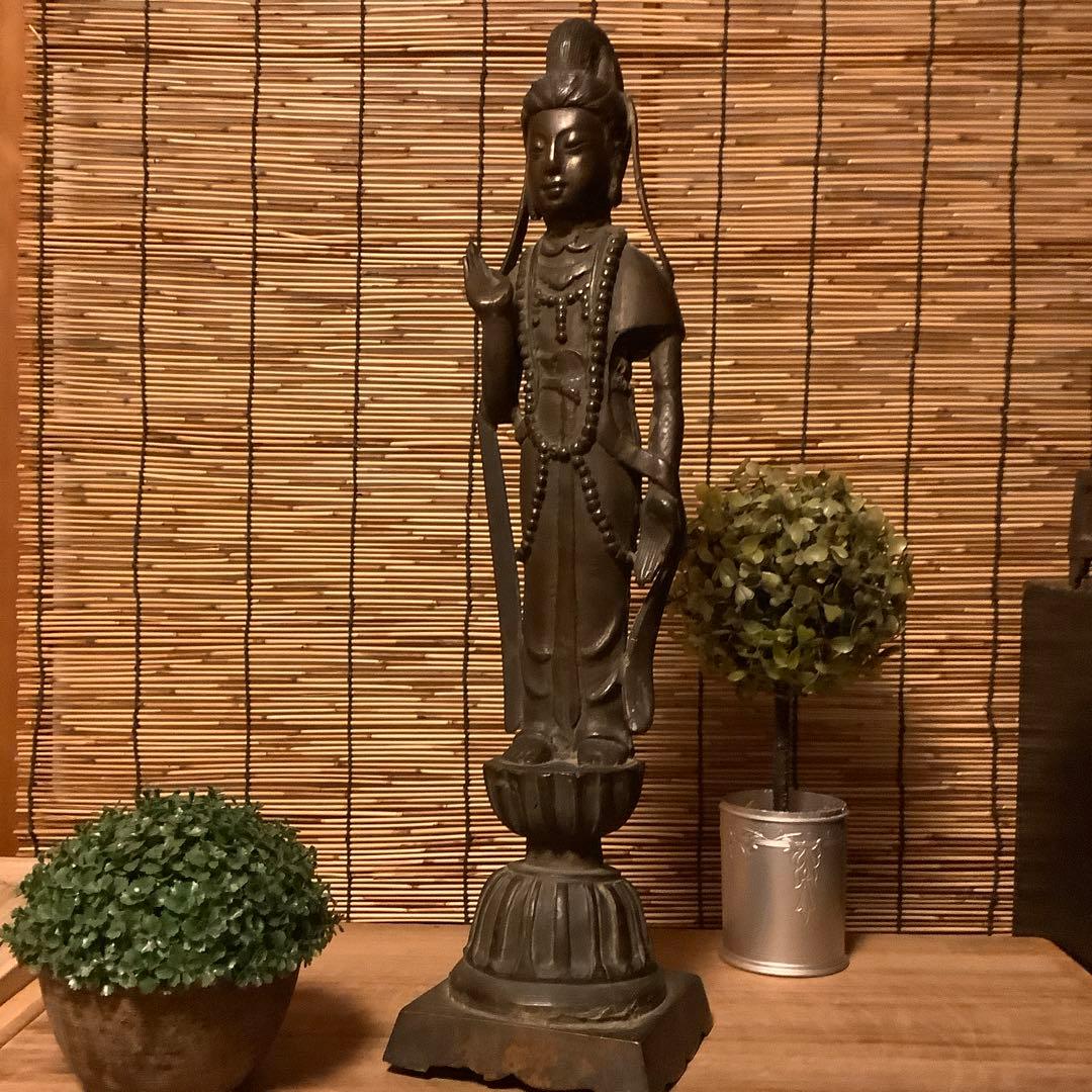 朝鮮・三国時代「南無観世音菩像」高句麗・新羅・百済・天平・古銅