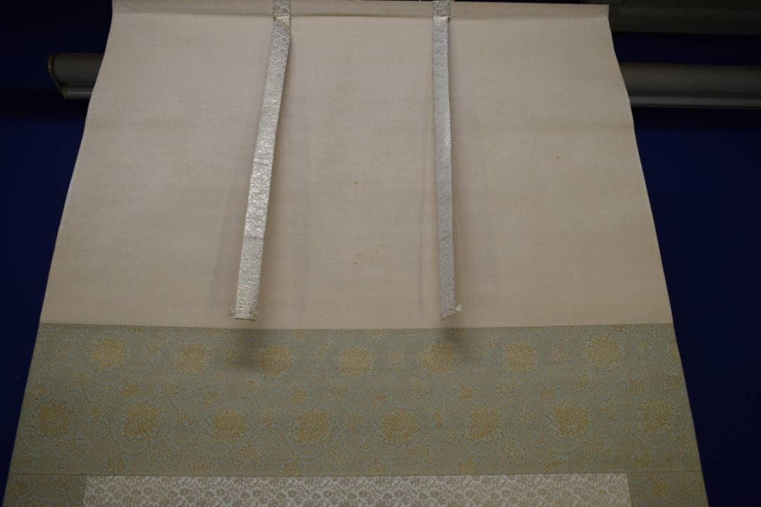 真作/斎内一秀/青緑連山山水図/桐共箱付/布袋屋掛軸HH-751