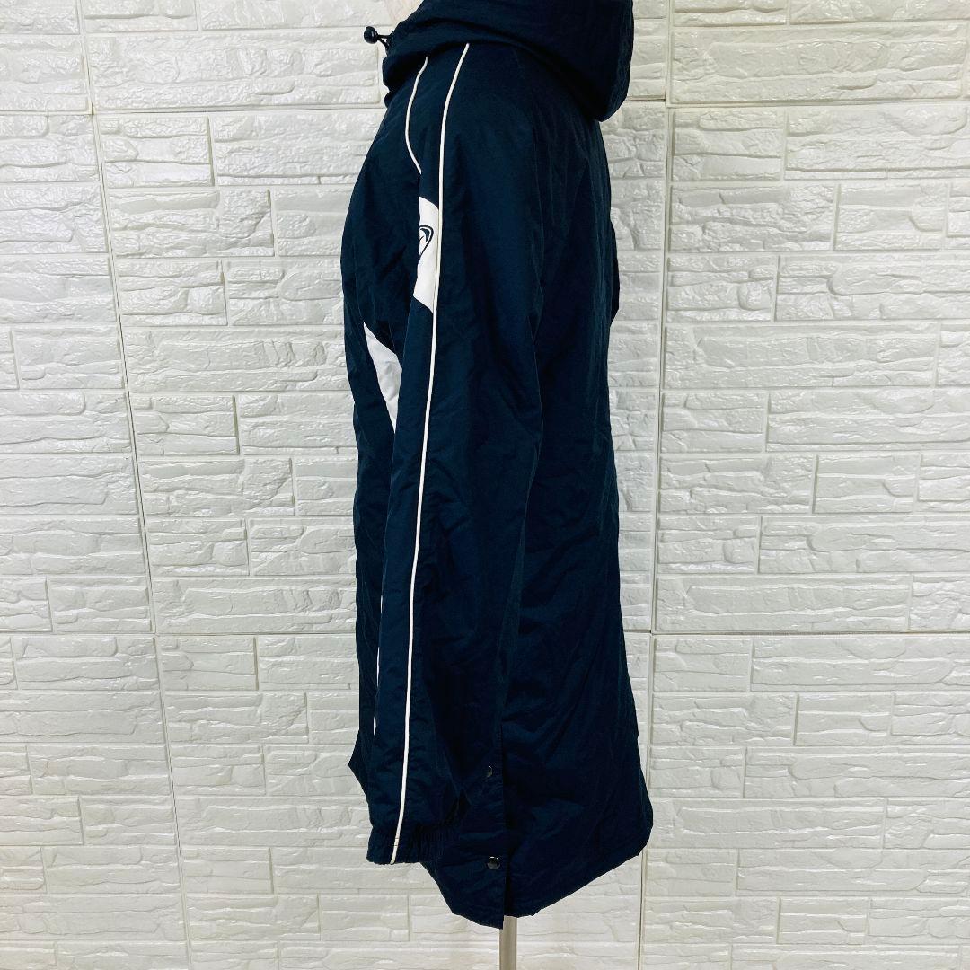 NIKE ナイキ ベンチコート Mサイズ ワンポイント サイドライン 紺