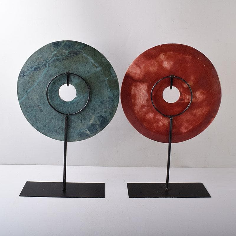 中国　玉石彫刻　オブジェ　置物　合計約6.8㎏　鉄台座　4点　V　R8715H