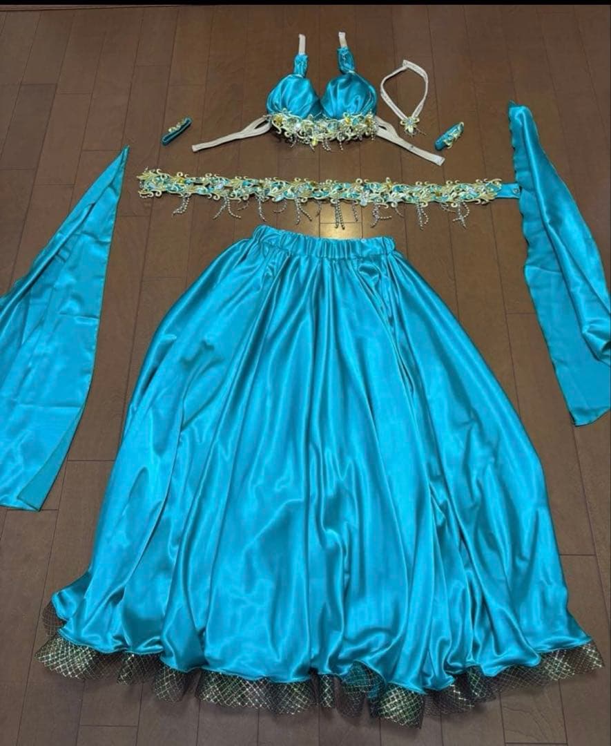 ベリーダンス 衣装 エメラルドグリーン オリエンタル フュージョン