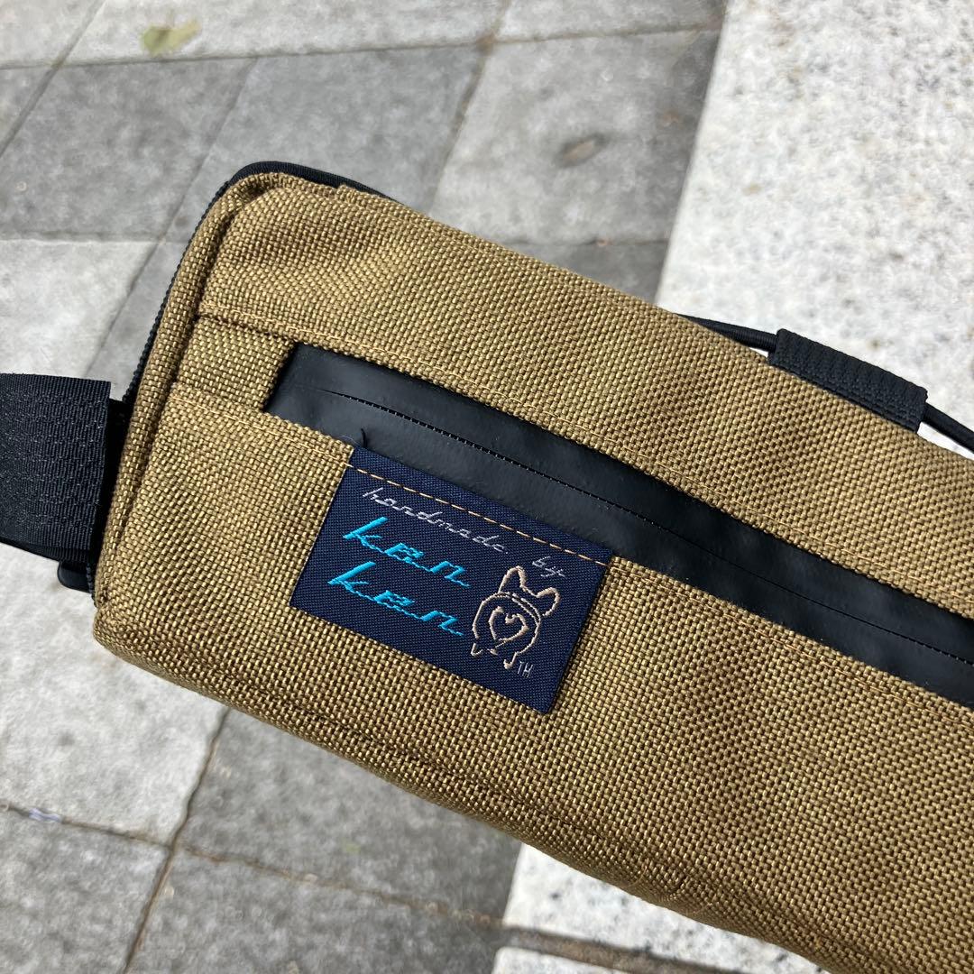 ハンドメイドフレームバッグ　コーデュラ1000 コヨーテ　43.5cm