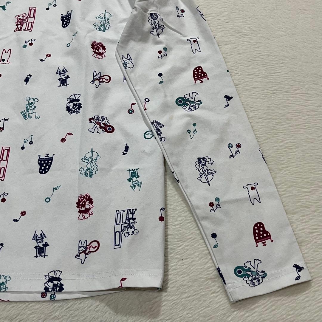 t1978 【mu sports】　ゴルフウェア　総柄　ハイネック　スポーツ　白