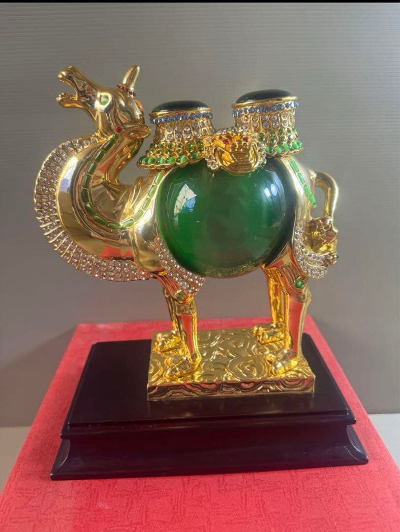 1542 中国美術 りゅうきんらくだ 流金駱駝 金メッキ ラクダ 奮門開拓　2客