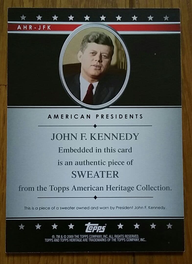 ケネディ大統領 セーター カード 2009 USA