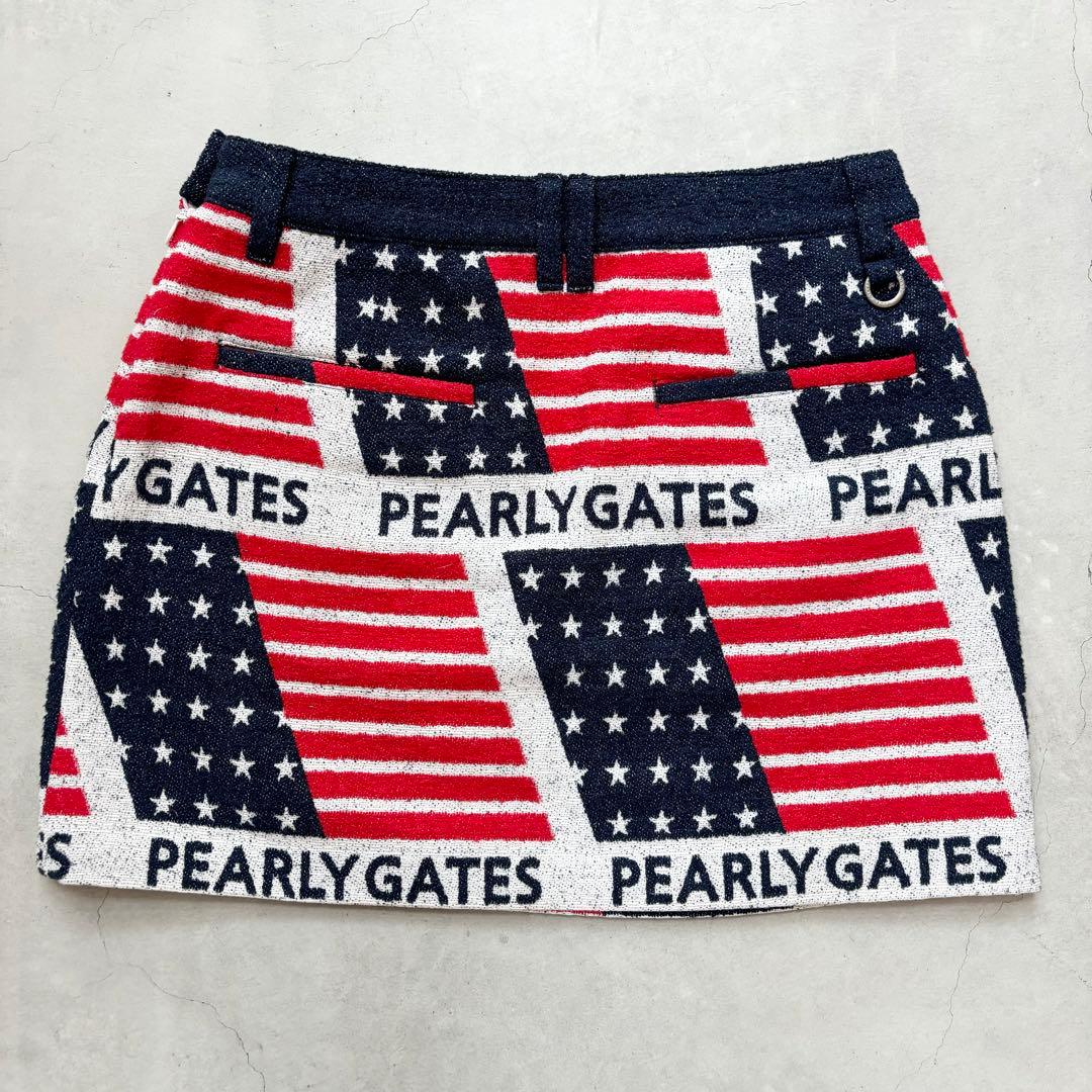 【美品】PEARLY GATES パーリーゲイツ 星条旗柄 スカート ペチコート