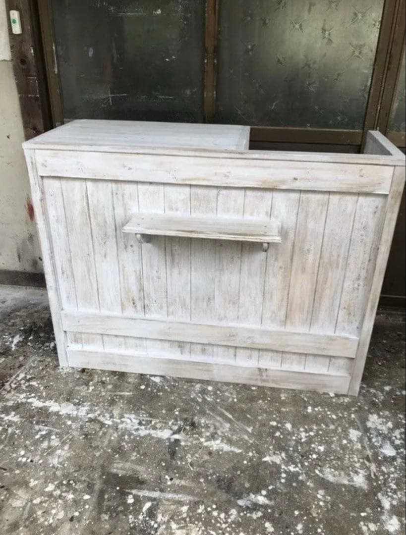 木製店舗什器 レジカウンター　ホワイトシャビー