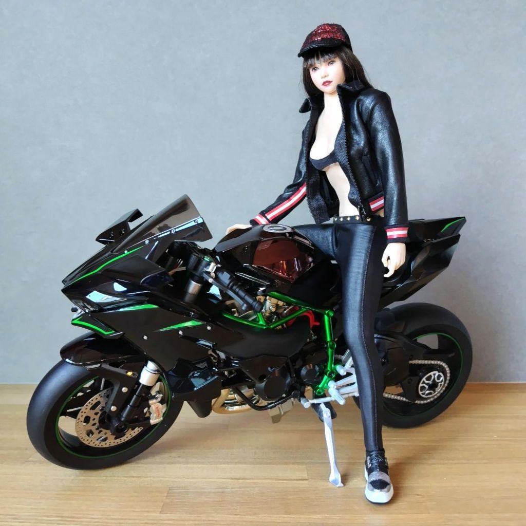 Kawasaki Ninja H2R 1/6 合金バイクモデル 可動フィギュア付