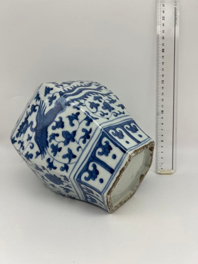 中国明朝染付花瓶茶道具　骨董　古美術　コレクション　唐物　アンティーク青磁　江戸