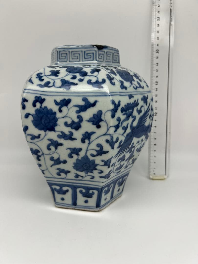 中国明朝染付花瓶茶道具　骨董　古美術　コレクション　唐物　アンティーク青磁　江戸