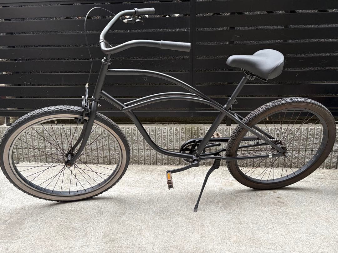 【引き取り限定】ビーチクルーザー 26インチ マットブラック 自転車