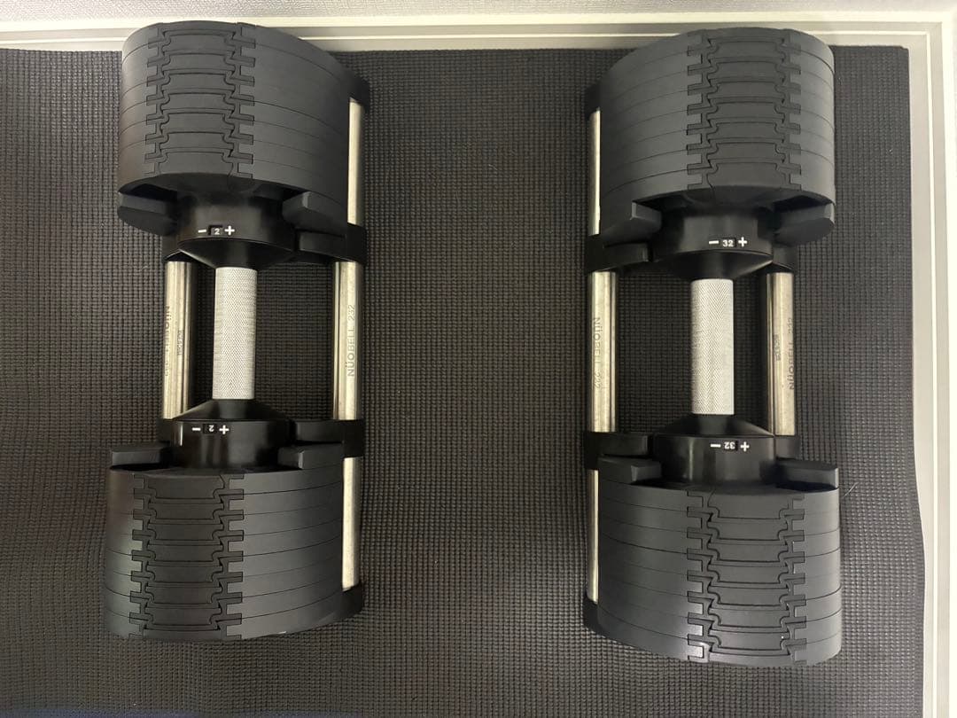 現地渡し】フレックスベル32kg 可変ダンベル トレーニングベンチ フロアマット