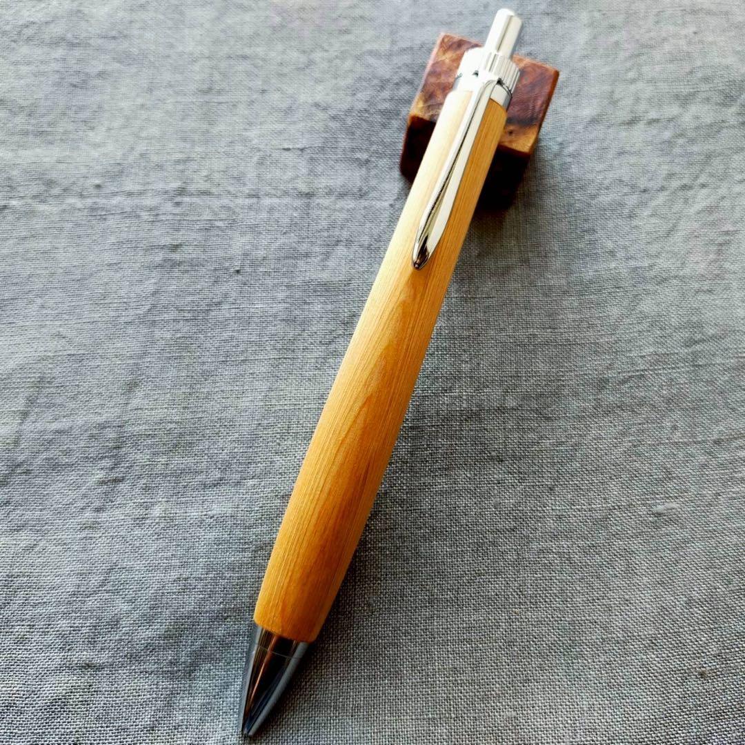 伊勢神宮　檜　ハンドメイド　木軸ボールペン　G2　天然木　シルバー