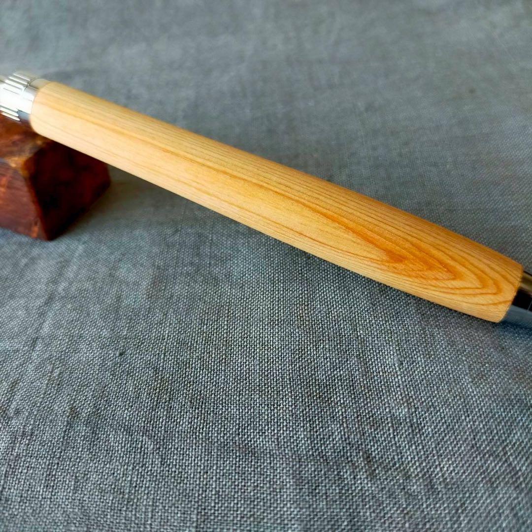 伊勢神宮　檜　ハンドメイド　木軸ボールペン　G2　天然木　シルバー