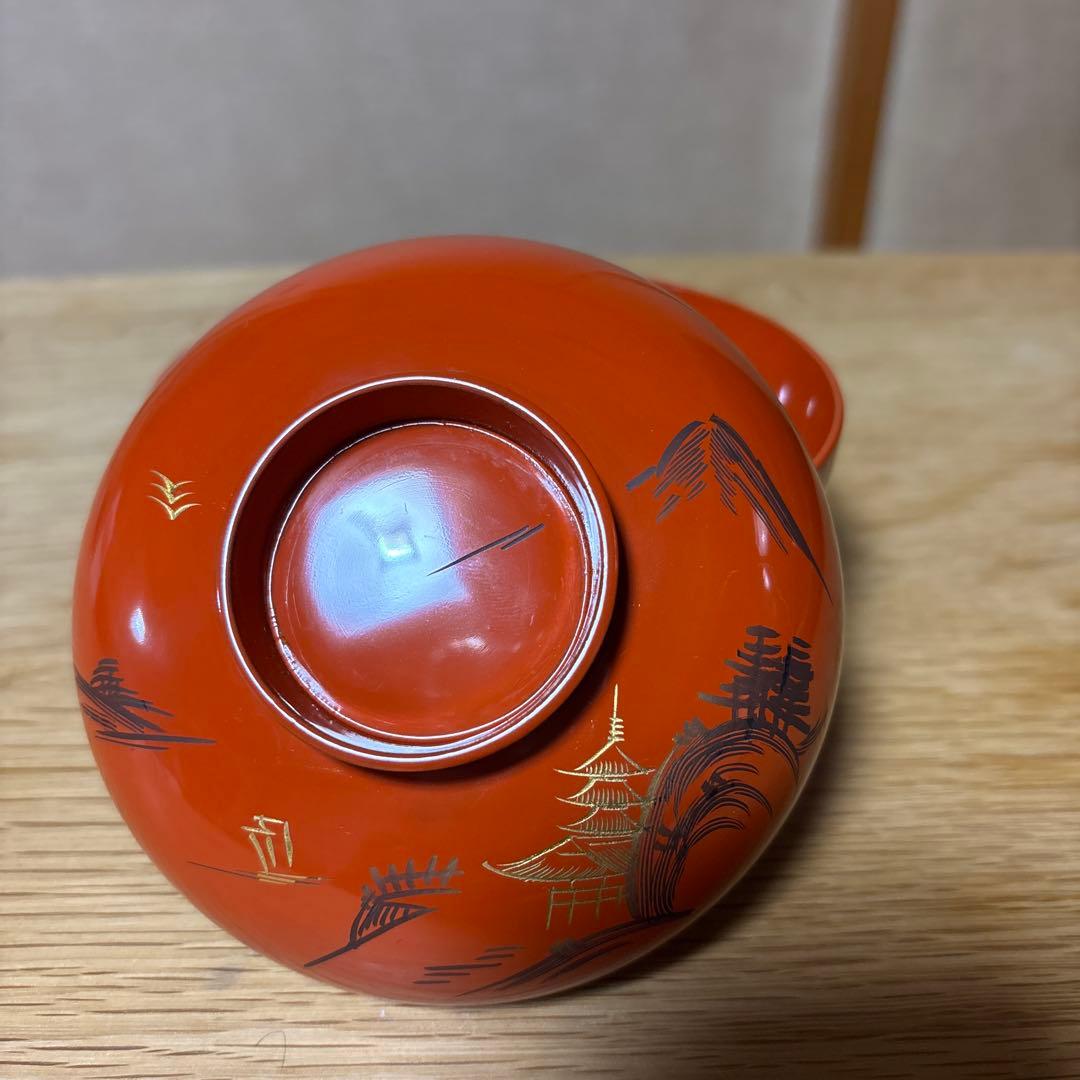 お値下げ中 漆器椀 遠州丸洗朱10セット