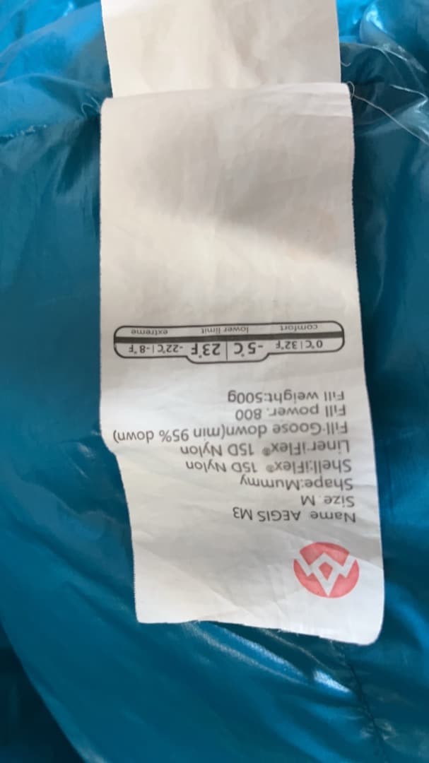 aegismax M3 ダウン　シュラフ レギュラー　M 800FP 500g