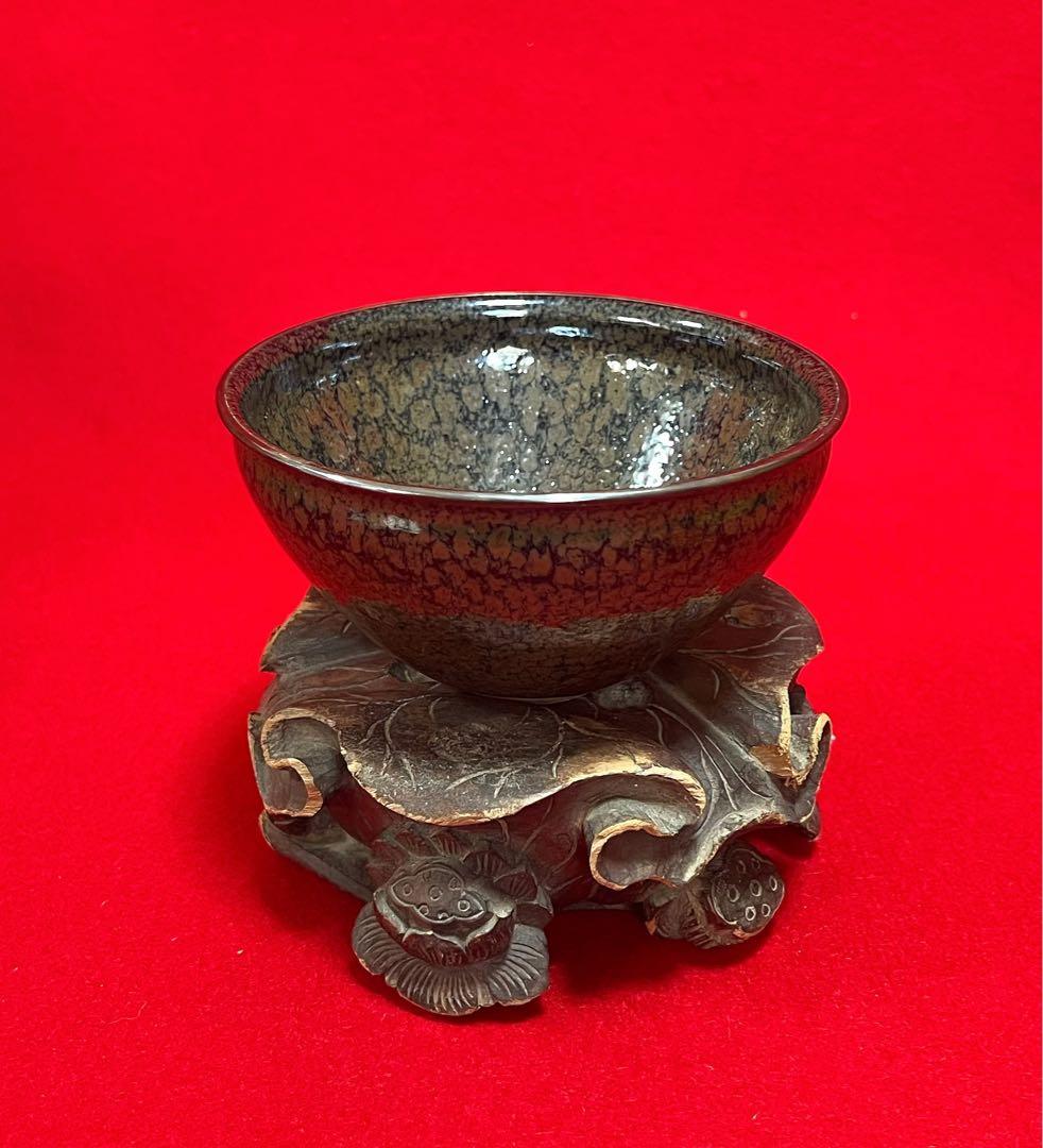 茶道具 油滴天目茶盌 茶椀 建盏 木箱付き