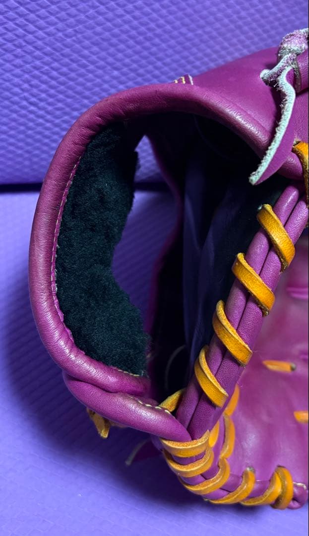 ミズノ　グローバルエリート　軟式　オーダー　グローブ　岸モデル　ラズベリー