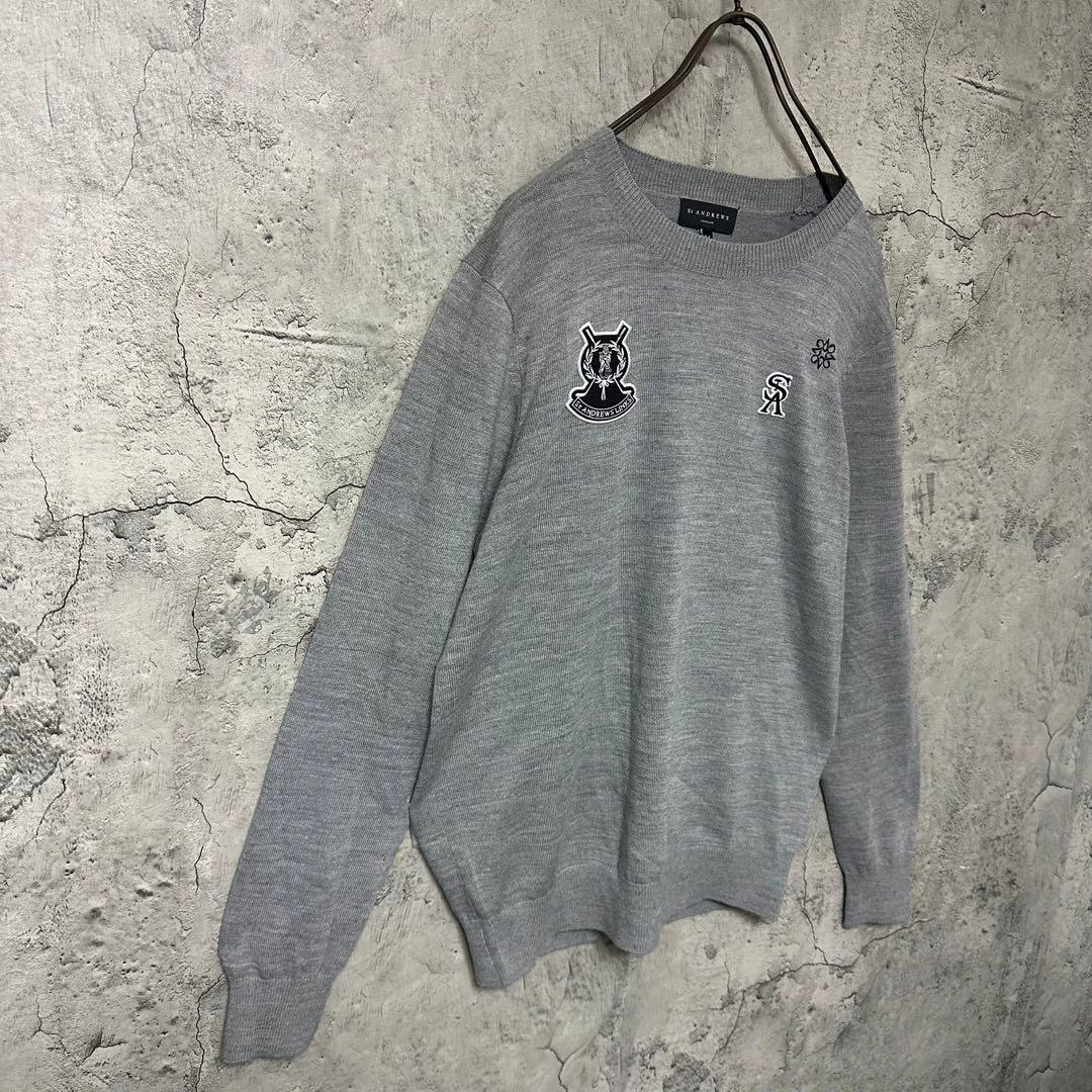 【超人気◎】St ANDREWS　ウールニット　ワッペン　美品　完売モデル◎