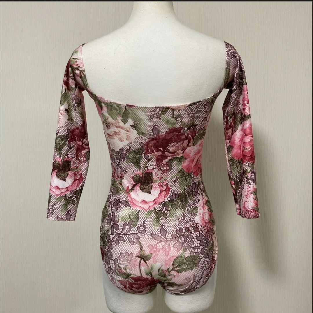 シルフィーヌ　花柄長袖レオタード　 未使用に近い　Lサイズ