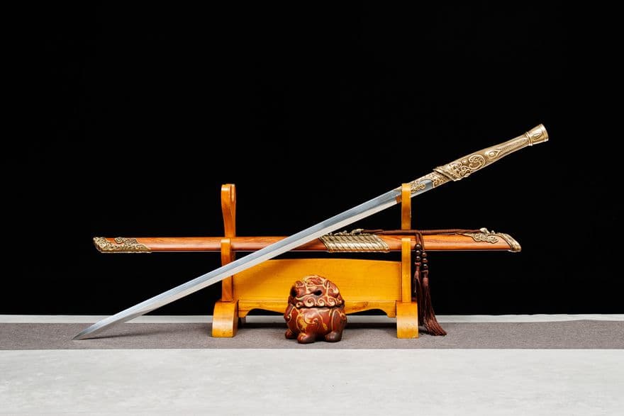 【青衣の剣】古兵器 武具 刀装具 日本刀　模造刀 居合刀 武士道 鑑賞用 美術刀