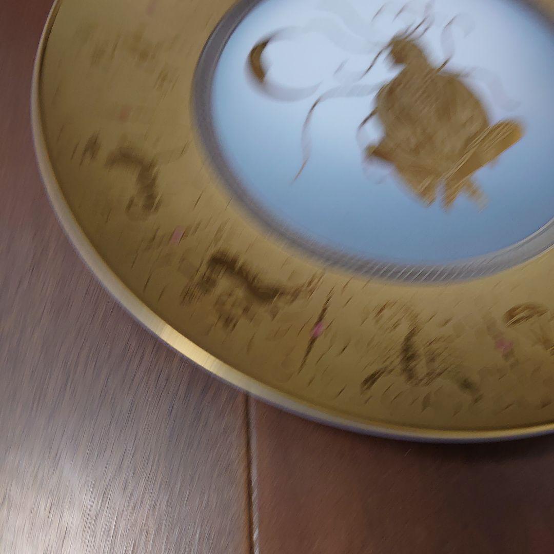 飾り皿 イタリア製 PORCELLANA INCISA ORO 24KT