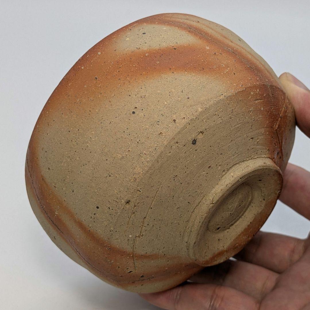 初代森陶岳 備前焼 緋襷茶盌 合箱合布 折松葉印 抹茶碗 抹茶茶碗 茶道具 茶器