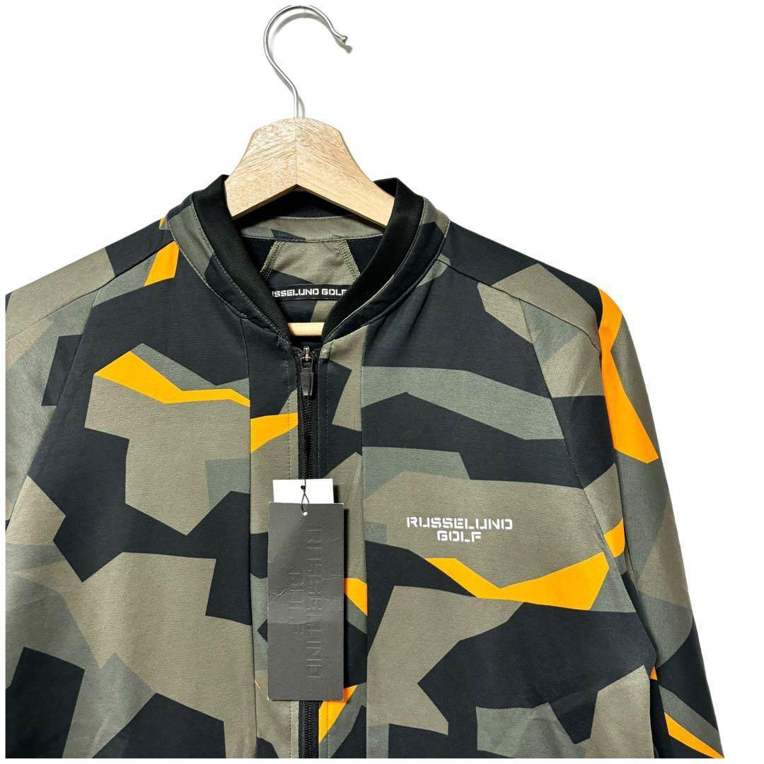 ラッセルノ ゴルフ リフレクター ロゴ ジップアップ ジャケット カモ 2XL