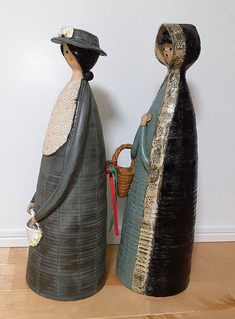 ポタリーメルヘン 　陶器製少女　手作り 2体セット