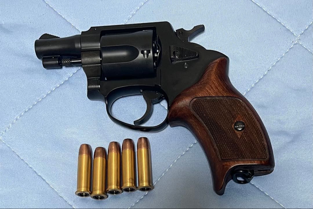 マルシンポリスリボルバーハーフチェッカー木製グリップ仕様ABS短銃身