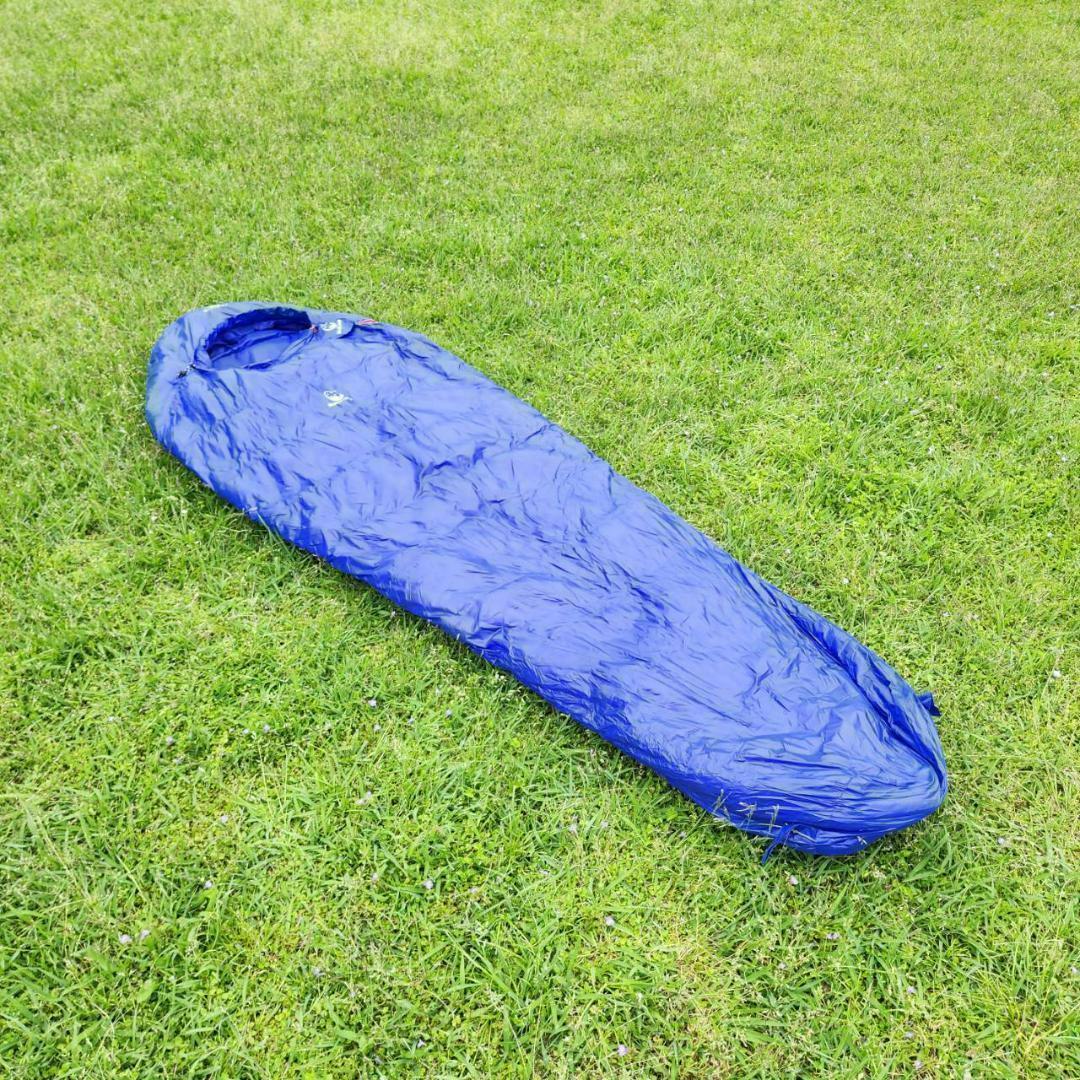 ✨後悔しない寝袋選び✨アウトドア　マミー型寝袋　ダウンシュラフ　ブルー　400g