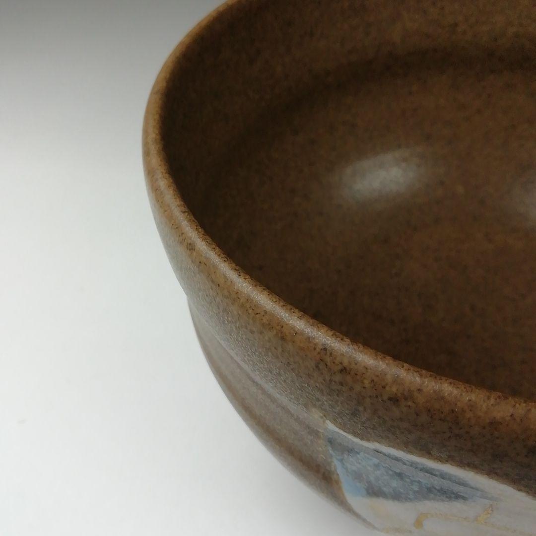 Ｔ６１９　茶碗　『九谷焼』『椿文』『長高喜兵衛 造』　共箱　抹茶碗　茶道具